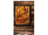 Abakuhaus Tenda Da Doccia Stretta, Vista Dalla Casa Di Campagna, Set Decorativo Per Bagno In Tessuto Con Ganci, 120 X 180 Cm, Arancione Marrone