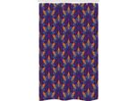 Abakuhaus Mandala Tenda Da Doccia Stretta, Decorata Con Fiori Luminosi, Set Decorativo Per Bagno In Tessuto Con Ganci, 120 X 180 Cm, Arancione, Azzurro, Lilla