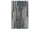 Abakuhaus Tenda Da Doccia Rustica Stretta, Blu, Grigio, Grunge Planks, Set Decorativo Per Bagno In Tessuto Con Ganci, 120 X 180 Cm, Grigio Blu