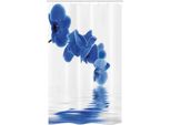 Abakuhaus Tenda Da Doccia Stretta Blu, Sposa Orchidea, Set Decorativo Per Bagno In Tessuto Con Ganci, 120 X 180 Cm, Viola Blu Bianco