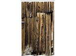Abakuhaus Tenda Da Doccia Rustica Stretta, Oak Barn Porta In Legno, Set Decorativo Per Bagno In Tessuto Con Ganci, 120 X 180 Cm, Marrone