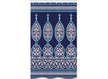 Abakuhaus Tenda Da Doccia Marocchina Stretta, Disegno Mystic Oriental, Set Decorativo Per Bagno In Tessuto Con Ganci, 120 X 180 Cm, Blu Reale Verde Acqua