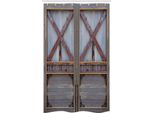 Abakuhaus Tenda Da Doccia Industriale Stretta, Finestra In Legno Plank, Set Decorativo Per Bagno In Tessuto Con Ganci, 120 X 180 Cm, Marrone Grigio