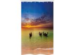 Abakuhaus Tenda Da Doccia Tropicale Stretta, Thailandia Barca Nell'oceano, Set Decorativo Per Bagno In Tessuto Con Ganci, 120 X 180 Cm, Multicolore