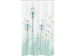 Abakuhaus Primavera Tenda Da Doccia Stretta, Fiori Botanici Blooms, Set Decorativo Per Bagno In Tessuto Con Ganci, 120 X 180 Cm, Verde Mandorla Cachi