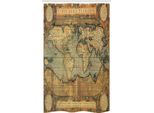 Abakuhaus Antico Tenda Da Doccia Stretta, Vintage Atlas Old-Diagram, Set Decorativo Per Bagno In Tessuto Con Ganci, 120 X 180 Cm, Marrone Sabbia Blu-Grigio