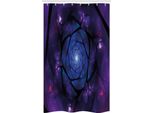 Abakuhaus Tenda Da Doccia Psichedelica Stretta, Mystiker, Set Decorativo Per Bagno In Tessuto Con Ganci, 120 X 180 Cm, Viola Blu