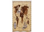 Abakuhaus Tenda Da Doccia Stretta, Mappa Del Mondo In Stile Retrò, Set Decorativo Per Bagno In Tessuto Con Ganci, 120 X 180 Cm, Marrone E Marrone Sabbia