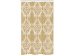 Abakuhaus Tenda Da Doccia Stretta, Fiori Barocchi Ricurvi, Set Decorativo Per Bagno In Tessuto Con Ganci, 120 X 180 Cm, Crema Marrone Chiaro