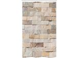 Abakuhaus Tenda Da Doccia Stretta Color Avorio, Muro Di Mattoni, Set Decorativo Per Bagno In Tessuto Con Ganci, 120 X 180 Cm, Crema Beige Tan