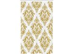 Abakuhaus Tenda Da Doccia Stretta In Damasco, Per Gli Amanti Dello Stile Classico Vittoriano, Set Decorativo Per Bagno In Tessuto Con Ganci, 120 X 180 Cm, Giallo E Bianco