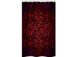 Abakuhaus Rosso Nero Tenda Da Doccia Stretta, Fiori Orientali E Foglie, Set Decorativo Per Bagno In Tessuto Con Ganci, 120 X 180 Cm, Vermiglio Nero