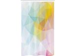 Abakuhaus Astratto Tenda Da Doccia Stretta, Quadrati E Linee Nette, Set Decorativo Per Bagno In Tessuto Con Ganci, 120 X 180 Cm, Azzurro Pallido Giallo
