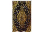 Abakuhaus Mandala Tenda Da Doccia Stretta, Boho Paisley Folklore, Set Decorativo Per Bagno In Tessuto Con Ganci, 120 X 180 Cm, Grigio Antracite Senape