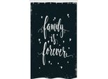 Abakuhaus Nero E Bianco Tenda Da Doccia Stretta, Famiglia Per Sempre, Set Decorativo Per Bagno In Tessuto Con Ganci, 120 X 180 Cm, Nero E Bianco