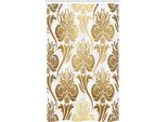 Abakuhaus Tenda Da Doccia Stretta In Damasco, Ombre Abstract Floral, Set Decorativo Per Bagno In Tessuto Con Ganci, 120 X 180 Cm, Giallo Chiaro Caramello
