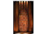 Abakuhaus Rustico Parete Sottile Tenda Da Doccia, Muratura, Set Decorativo Per Bagno In Tessuto Con Ganci, 120 X 180 Cm, Arancione Arancione Scuro