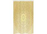 Abakuhaus Mandala Tenda Da Doccia Stretta, Cuore Antico, Set Decorativo Per Bagno In Tessuto Con Ganci, 120 X 180 Cm, Giallo Giallo Pallido