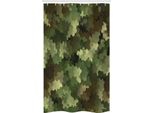 Abakuhaus Camo Tenda Da Doccia Stretta, Effetto Vetro Astratto, Set Decorativo Per Bagno In Tessuto Con Ganci, 120 X 180 Cm, Verde Chiaro Marrone Verde