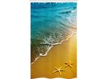 Abakuhaus Tenda Da Doccia Stretta Con Motivo A Stella Marina, Tramonto Estivo, Set Decorativo Per Bagno In Tessuto Con Ganci, 120 X 180 Cm, Multicolore