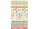 Abakuhaus Shabby Chic Tenda Da Doccia Stretta, Cuori Country Rose, Set Decorativo Per Bagno In Tessuto Con Ganci, 120 X 180 Cm, Multicolore