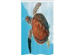 Abakuhaus Tartaruga Tenda Da Doccia Stretta, Animali Marini Caraibi, Set Decorativo Per Bagno In Tessuto Con Ganci, 120 X 180 Cm, Turchese Cannella