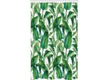 Abakuhaus Tenda Da Doccia Stretta, Watercolored Banana Tree, Set Decorativo Per Bagno In Tessuto Con Ganci, 120 X 180 Cm, Verde Scuro