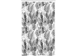 Abakuhaus Tenda Da Doccia Stretta Cactus, Stile Boho Botanico, Set Decorativo Per Bagno In Tessuto Con Ganci, 120 X 180 Cm, Grigio Bianco