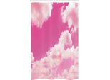 Abakuhaus Tenda Da Doccia Stretta In Corallo, Nuvole Al Tramonto Rosa, Set Decorativo Per Bagno In Tessuto Con Ganci, 120 X 180 Cm, Rosa Corallo Chiaro