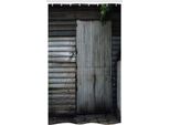 Abakuhaus Tenda Da Doccia Industriale Stretta, Porta In Zinco Anticato, Set Decorativo Per Bagno In Tessuto Con Ganci, 120 X 180 Cm, Grigio, Verde E Marrone