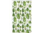 Abakuhaus Tenda Da Doccia Stretta, Palma E Banano, Set Decorativo Per Bagno In Tessuto Con Ganci, 120 X 180 Cm, Verde Pallido