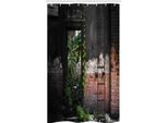 Abakuhaus Tenda Da Doccia Industriale Stretta, Bricks Pflanzen, Set Decorativo Per Bagno In Tessuto Con Ganci, 120 X 180 Cm, Multicolore