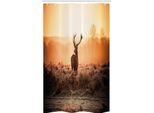 Abakuhaus Jagd Tenda Da Doccia Stretta, Deer Morning Sun, Set Decorativo Per Bagno In Tessuto Con Ganci, 120 X 180 Cm, Arancione Marrone