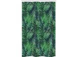 Abakuhaus Tenda Da Doccia Stretta, Foglie Acquerellate, Set Decorativo Per Bagno In Tessuto Con Ganci, 120 X 180 Cm, Verde Scuro