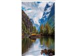 Abakuhaus Tenda Da Doccia Stretta Naturale, Snowy Mountains Norvegia, Set Decorativo Per Bagno In Tessuto Con Ganci, 120 X 180 Cm, Multicolore
