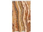 Abakuhaus Tenda Da Doccia Stretta In Marmo, Forma Minerale Acquerellata, Set Decorativo Per Bagno In Tessuto Con Ganci, 120 X 180 Cm, Multicolore