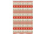 Abakuhaus Natale Tenda Da Doccia Stretta, Reindeer Snowflake, Set Decorativo Per Bagno In Tessuto Con Ganci, 120 X 180 Cm, Verde Vermiglio Bianco