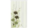 Abakuhaus Tenda Da Doccia Stretta Verde, Fiori, Foglie E Libellule, Set Decorativo Per Bagno In Tessuto Con Ganci, 120 X 180 Cm, Verde Chiaro E Verde Scuro