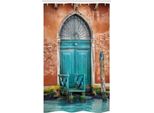 Abakuhaus Venezia Tenda Da Doccia Stretta, Porta Dell'edificio, Set Decorativo Per Bagno In Tessuto Con Ganci, 120 X 180 Cm, Cannella Sky Blue