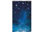 Abakuhaus Tenda Da Doccia Stretta Nacht, Stelle Luminose Ombre Sky, Set Decorativo Per Bagno In Tessuto Con Ganci, 120 X 180 Cm, Azzurro Pallido Blu Scuro