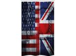 Abakuhaus Tenda Da Doccia Stretta Union Jack, Alleanza Tra Regno Unito E Stati Uniti, Set Decorativo Per Bagno In Tessuto Con Ganci, 120 X 180 Cm, Bianco Blu Rosso