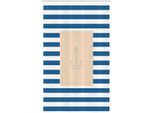 Abakuhaus Tenda Da Doccia Stretta Con Strisce Harbor, Maritime Anchor, Set Decorativo Per Bagno In Tessuto Con Ganci, 120 X 180 Cm, Viola Blu Pesca Bianco
