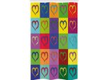 Abakuhaus Arte Tenda Da Doccia Stretta, Vivid Herz Colorata Quadrata, Set Decorativo Per Bagno In Tessuto Con Ganci, 120 X 180 Cm, Multicolore