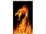 Abakuhaus Drachen Tenda Da Doccia Stretta, Riassunto Fiery Creature, Set Decorativo Per Bagno In Tessuto Con Ganci, 120 X 180 Cm, Arancione Nero