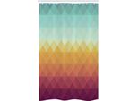 Abakuhaus Indie Tenda Da Doccia Stretta, Motivo A Quadri Pastello, Set Decorativo Per Bagno In Tessuto Con Ganci, 120 X 180 Cm, Turchese E Calendula