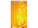 Abakuhaus Tenda Da Doccia Stretta Arancione, Cerchi E Punti Sunburst, Set Decorativo Per Bagno In Tessuto Con Ganci, 120 X 180 Cm, Arancione Giallo Bianco
