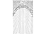 Abakuhaus Tenda Da Doccia Stretta In Damasco, Decorazioni Astratte Retrò, Set Decorativo Per Bagno In Tessuto Con Ganci, 120 X 180 Cm, Grigio Chiaro Bianco