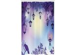 Abakuhaus Lanterna Tenda Da Doccia Stretta, Street, Set Decorativo Per Bagno In Tessuto Con Ganci, 120 X 180 Cm, Viola Multicolore