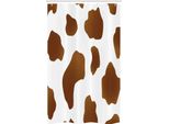 Abakuhaus Tenda Da Doccia Stretta Con Stampa Mucca, Macchie Marroni Su Mucca, Set Decorativo Per Bagno In Tessuto Con Ganci, 120 X 180 Cm, Bianco Marrone