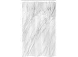 Abakuhaus Tenda Da Doccia Stretta In Marmo, Pavimento Monocromatico Macchiato, Set Decorativo Per Bagno In Tessuto Con Ganci, 120 X 180 Cm, Bianco Grigio Chiaro